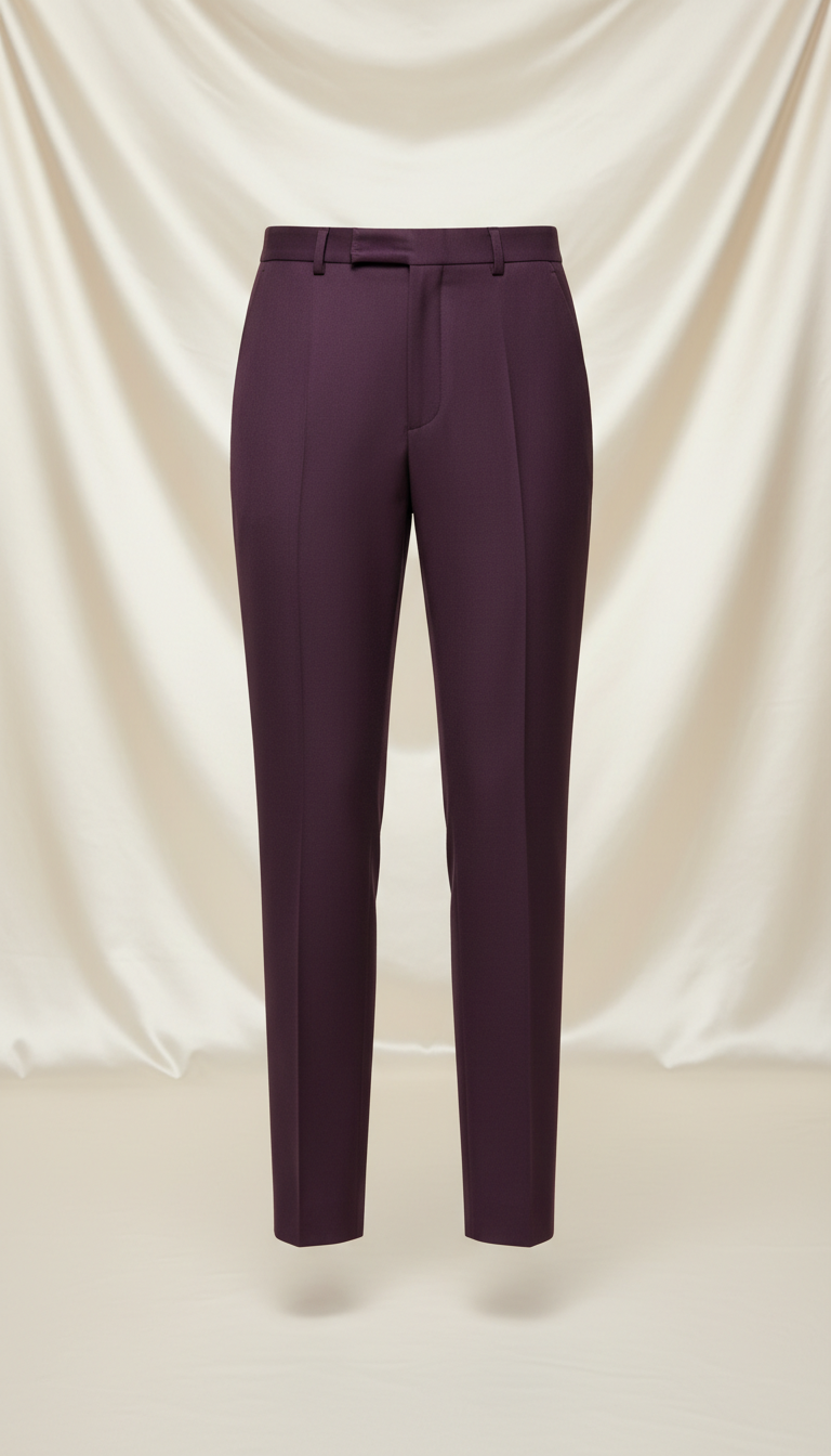 Deep plum tailored trousers